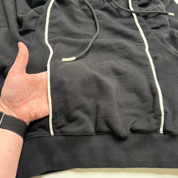 Free People FP Movement Sandstorm Pullover Hoodie XS Black Oversized Cropped - Picture 12 of 16